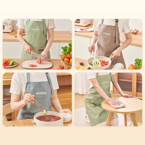 Ecoco Customizable Home Kitchen Halter neck Waterproof Apron for Men and Women